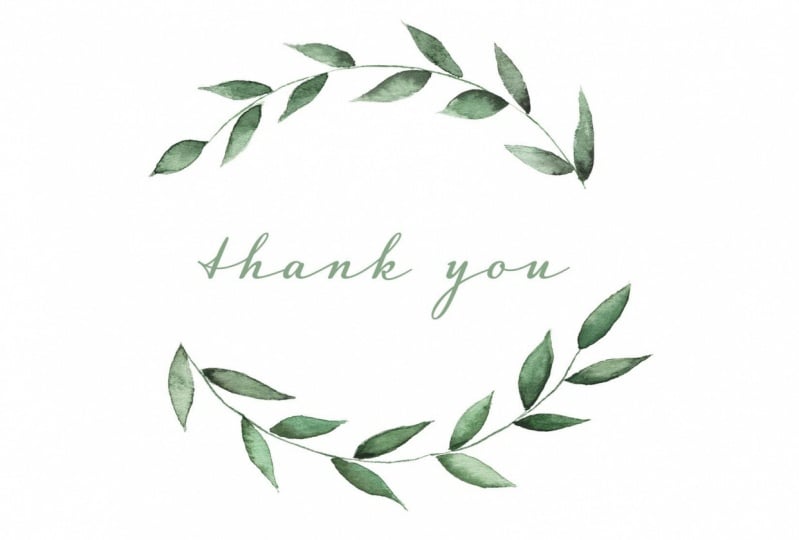 Greenery Thank You Card Design