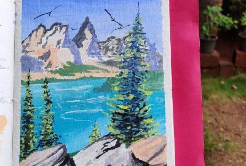 Gouache Mountainscape- an attempt