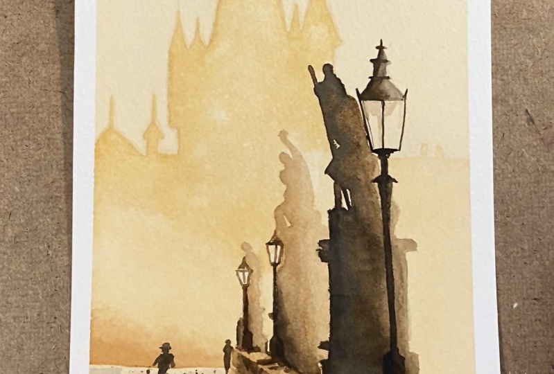 Prague in Layers - Watercolor (2nd attempt)