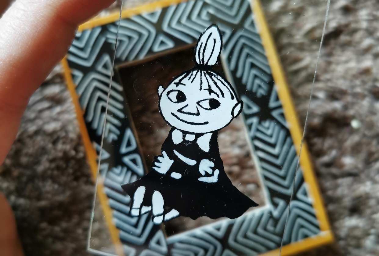 Little My on glass - student project
