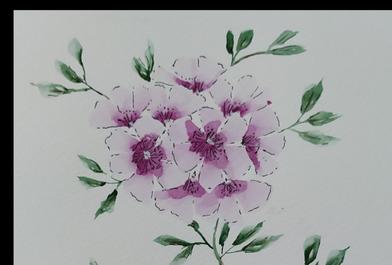 Three small bunches of flowers