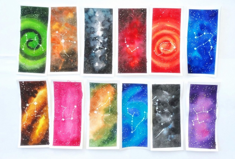 Watercolor bookmarks
