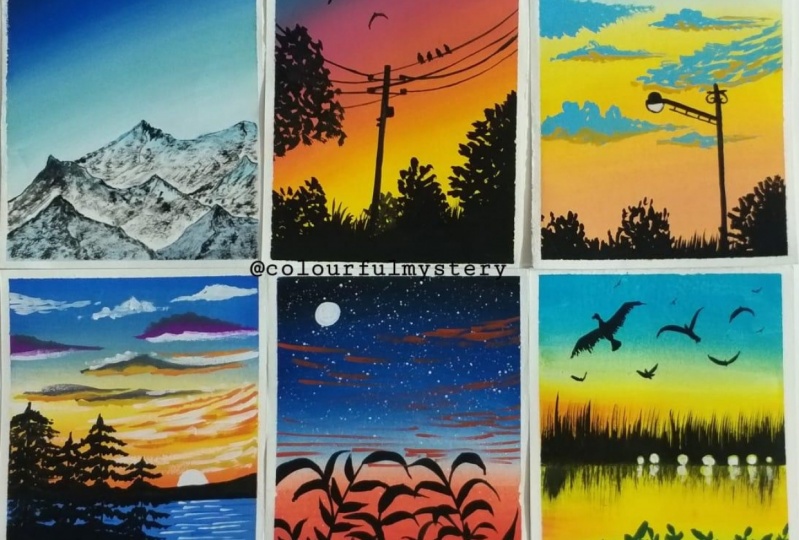 Mini gouache Landscapes