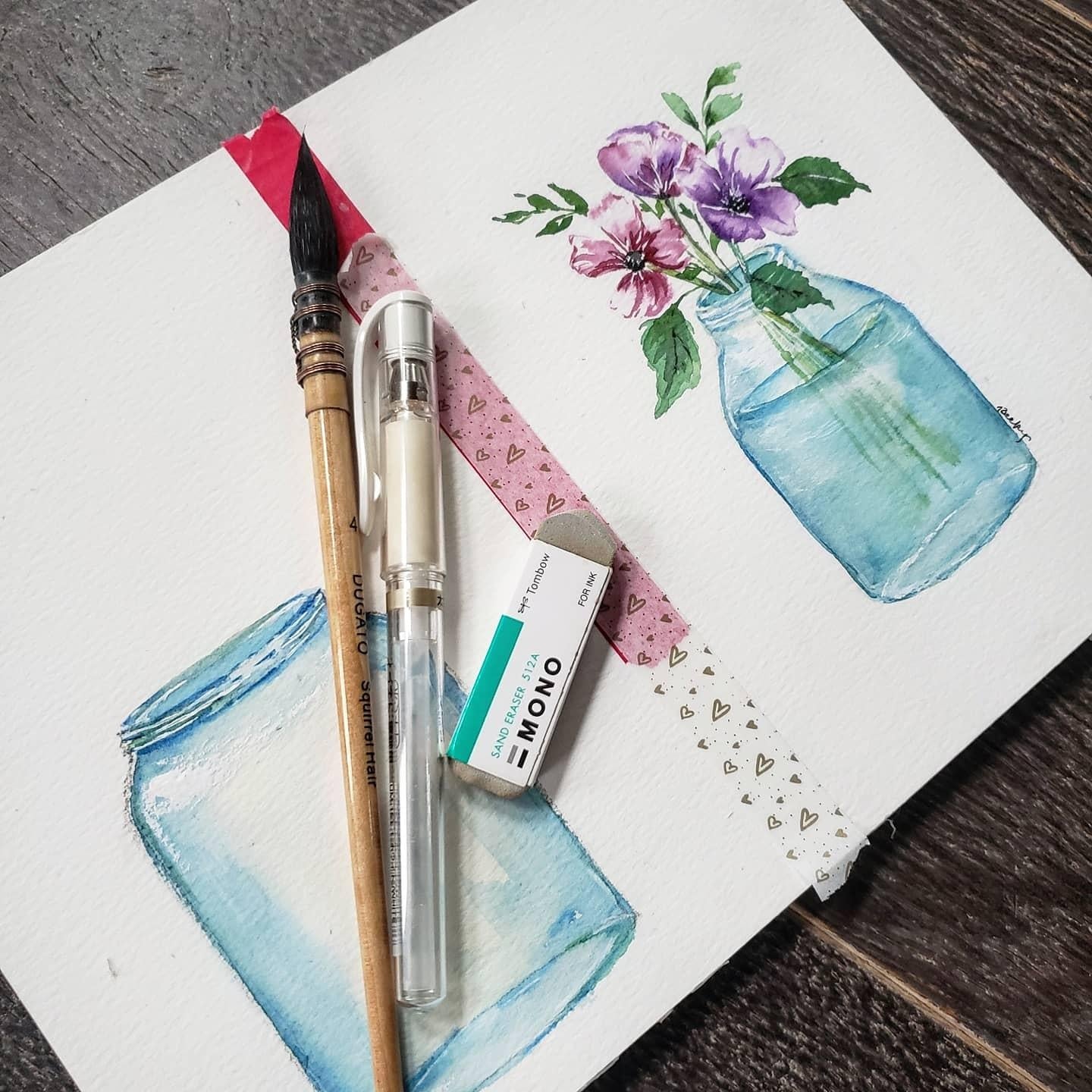 Mason jar bouquet - student project