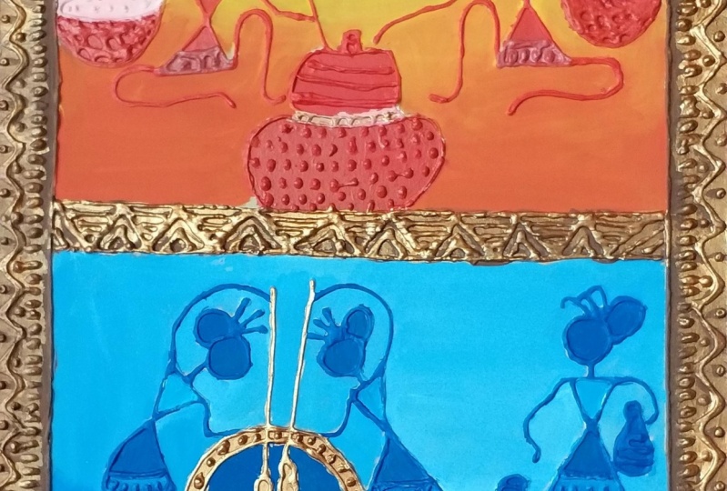 Warli 3D Folk Art Painting