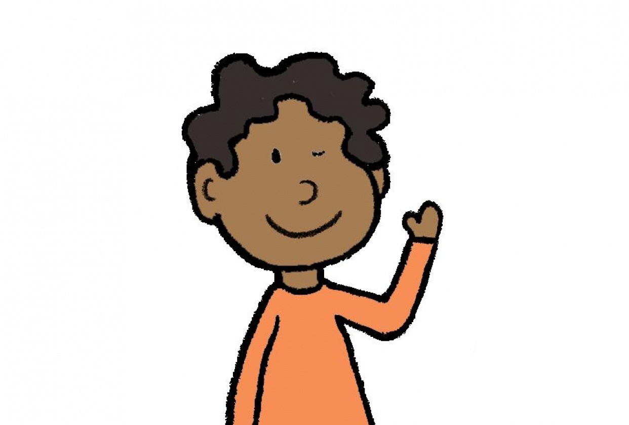 Happy Character Waving - student project