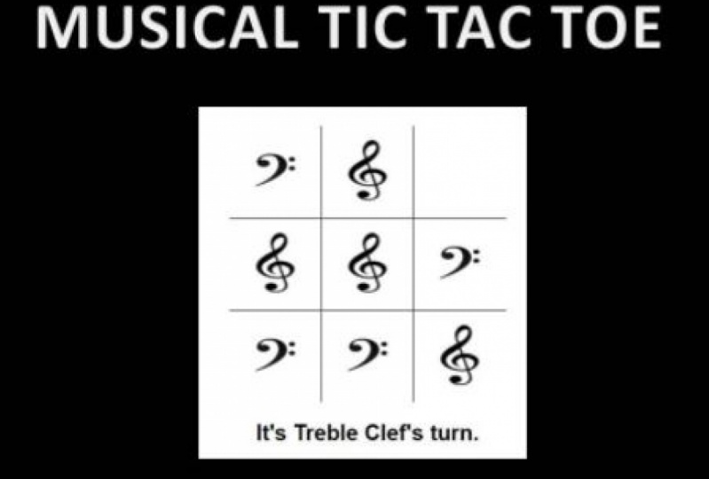 Musical Tic Tac Toe from Back To Basics Piano Lesson 10