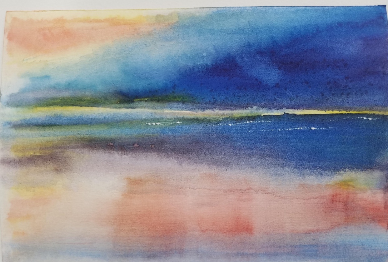 California style watercolor - student project