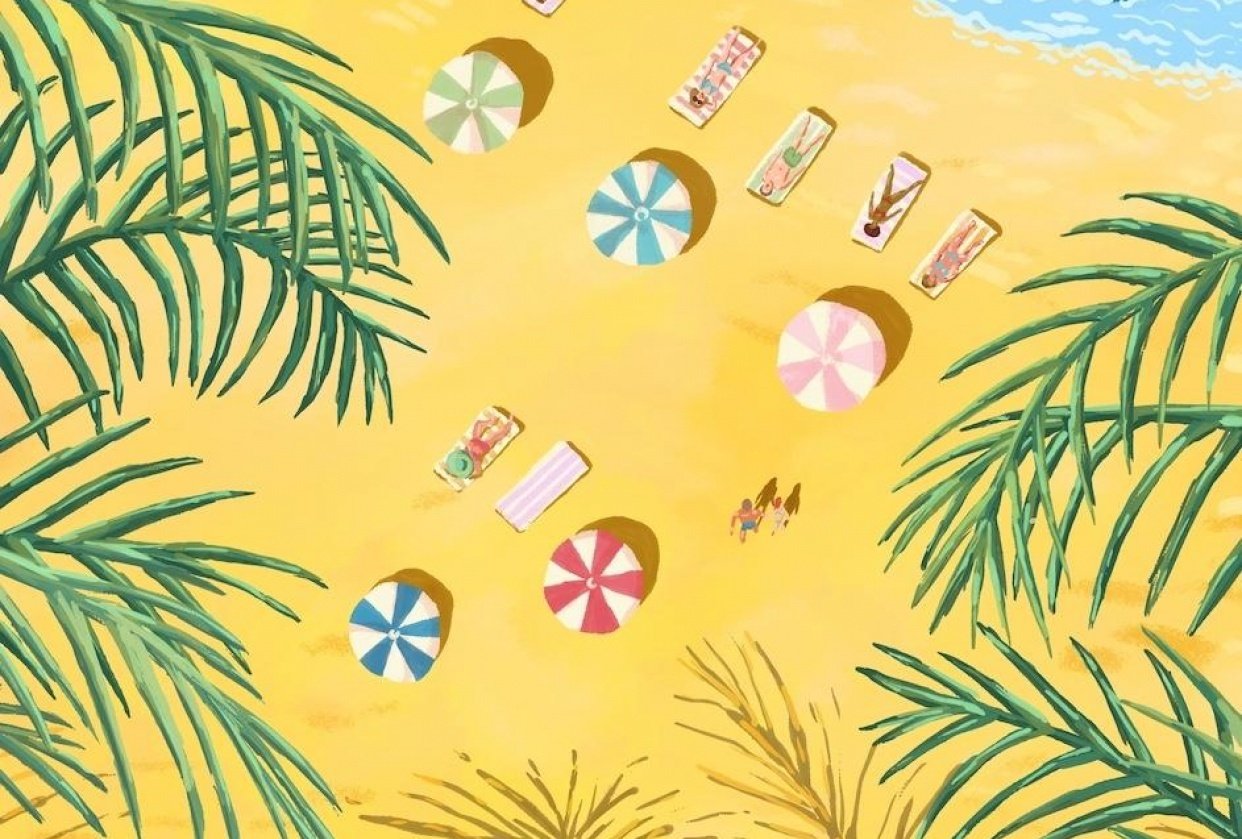 Gouache vacation paintings - student project