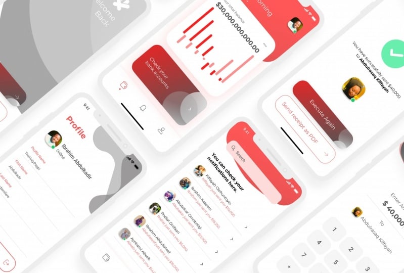 Mock up of Fintech App