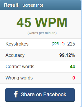My typing speed - student project