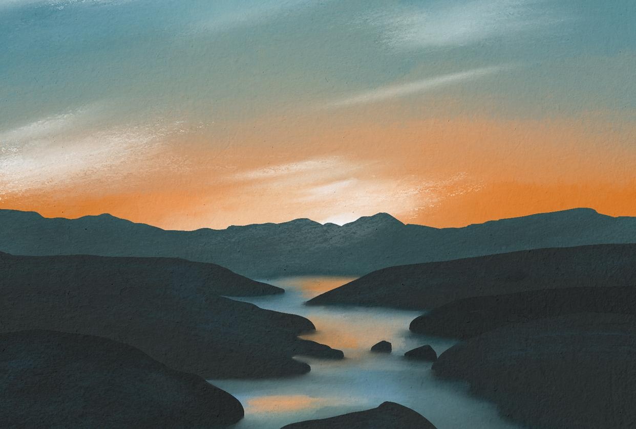 Landscape in Gouache