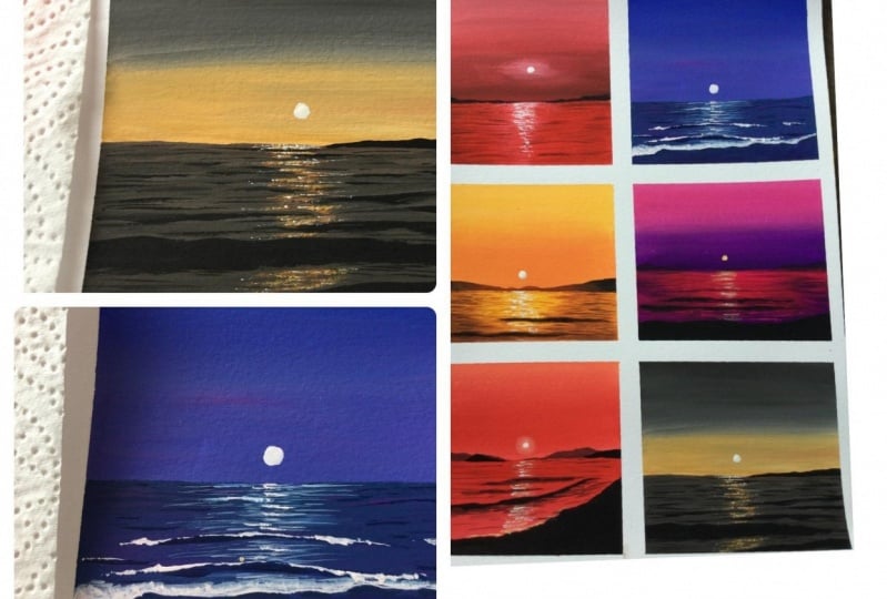 Gouache sunsets