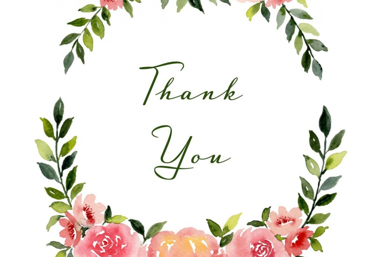 Floral Wreath Thank You Card - student project