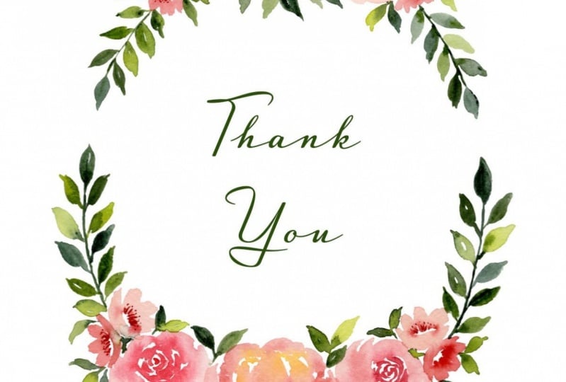 Floral Wreath Thank You Card