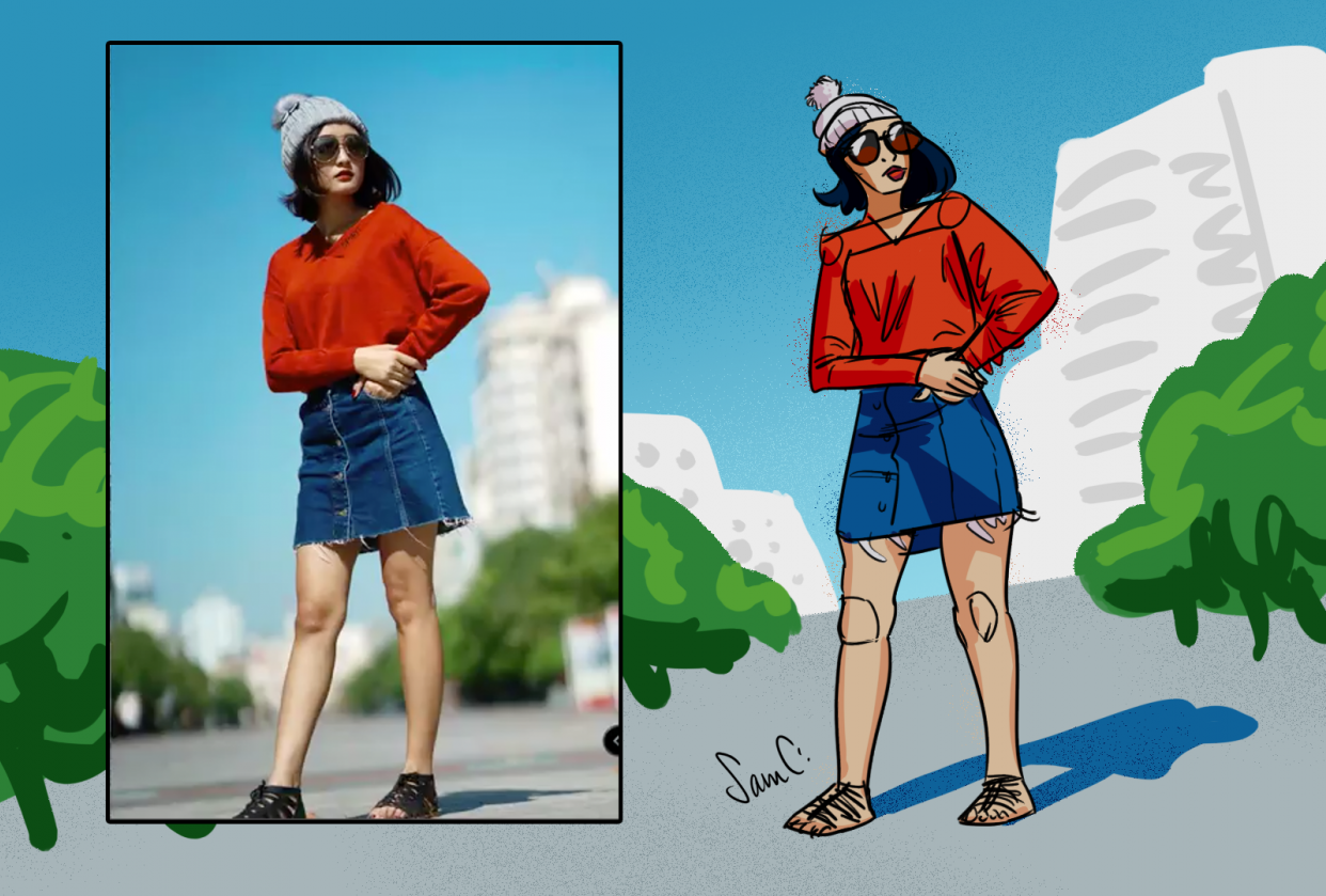 3/4 View with Colors and Background - student project
