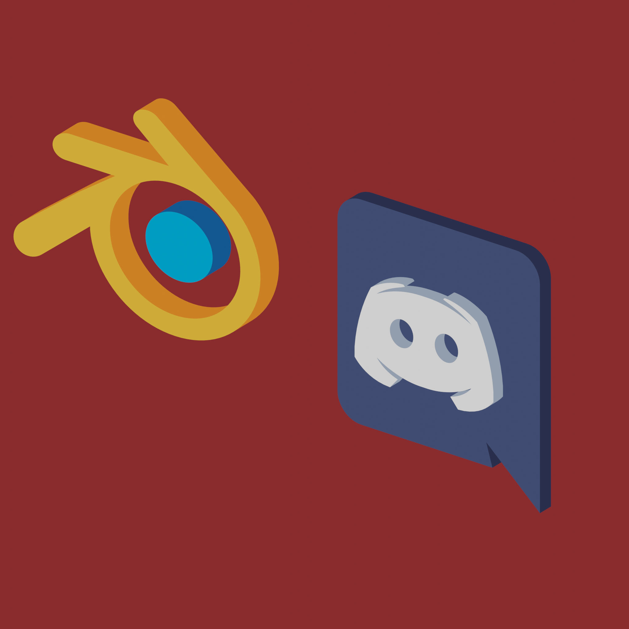 Blender and Discord logo icons - student project