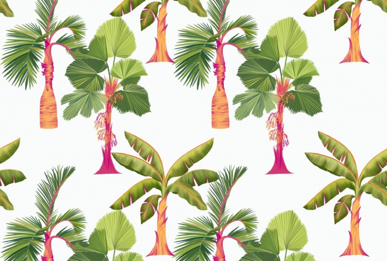 Tropical Pattern With Palm Trees