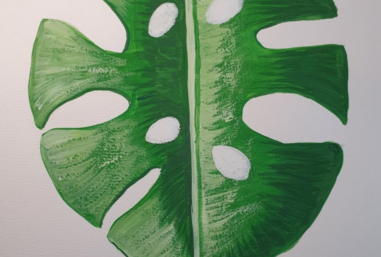 Gouache leaves - student project