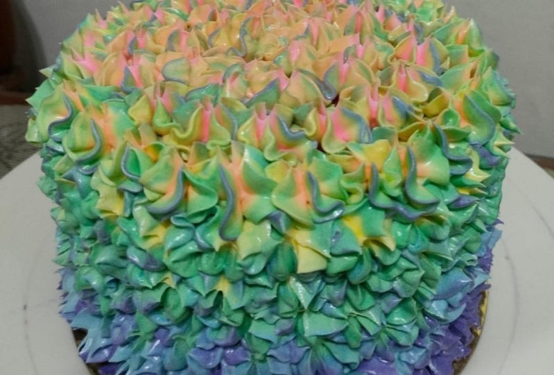 Chocolate cake with Colorful Buttercream