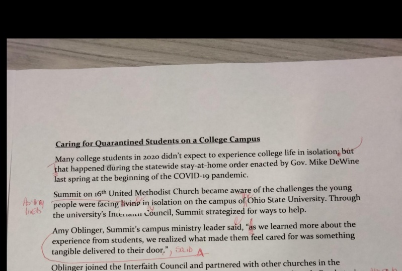 Article about Quarantined College Students