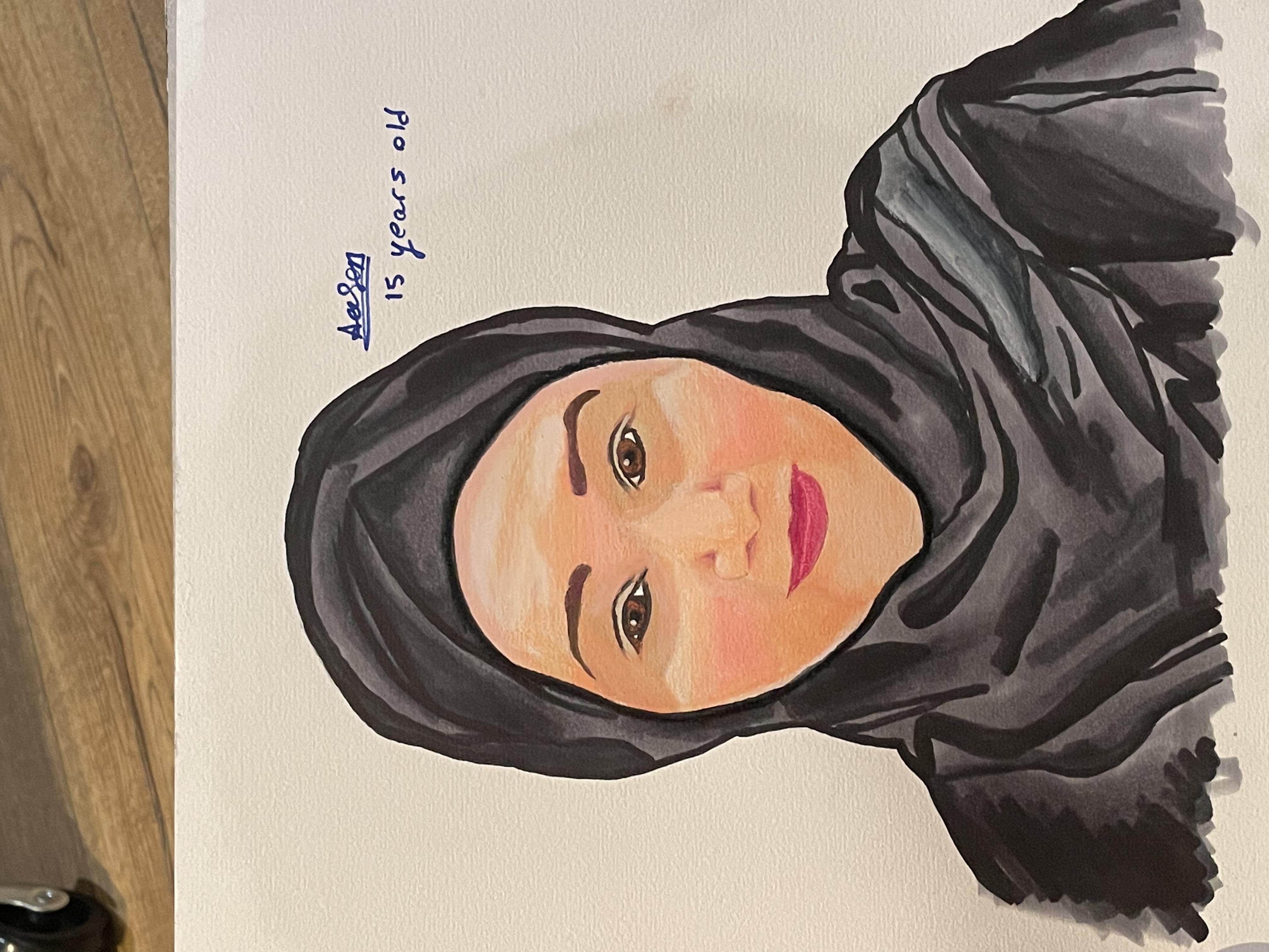 My first face drawing - student project