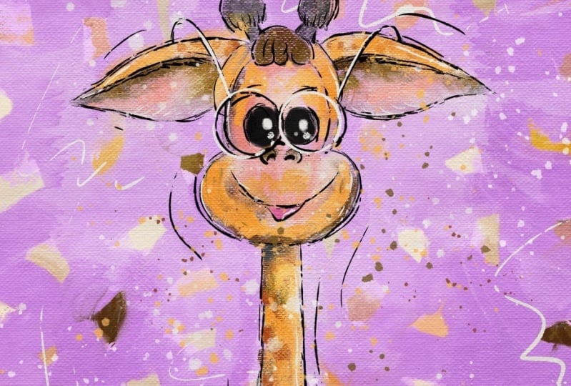 Happy painting giraffe