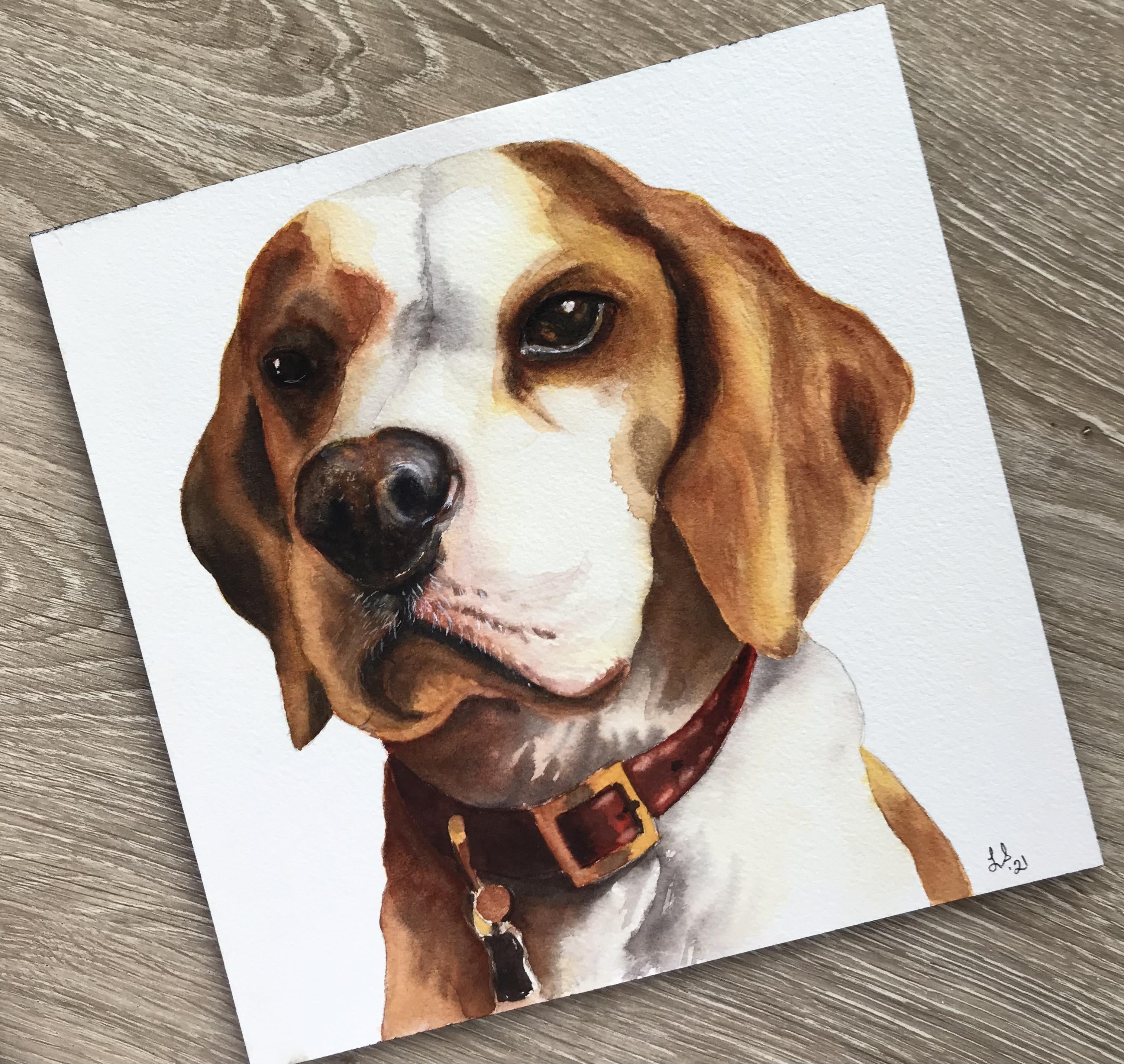 Realistic Watercolor Dog - student project