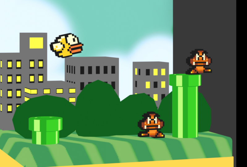 Mario Pixel 3D