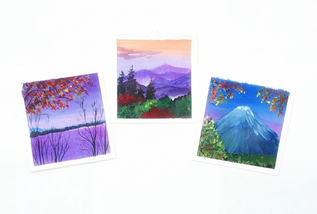Autumn in acrylics - student project