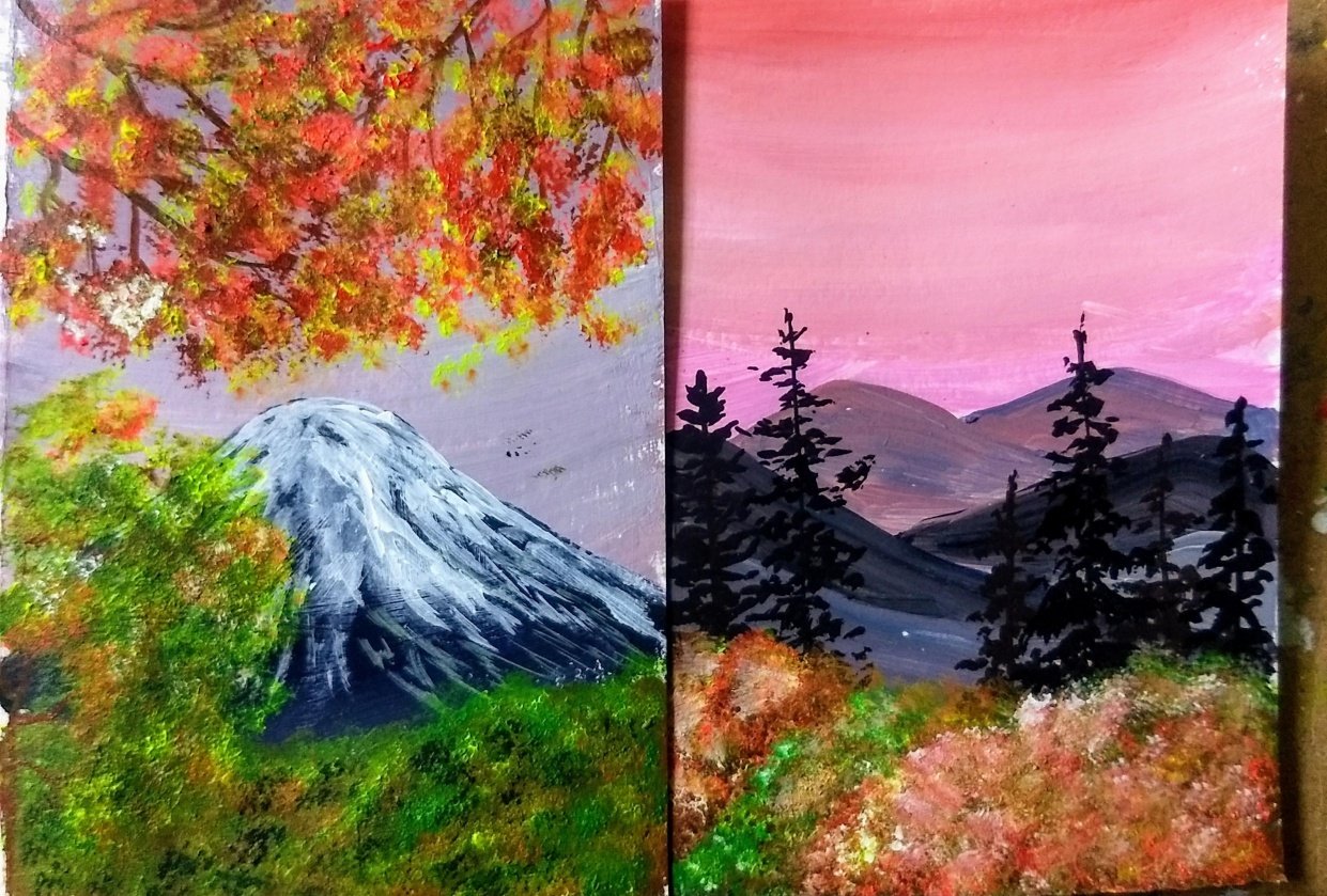 Autumn in acrylic with Payal - student project