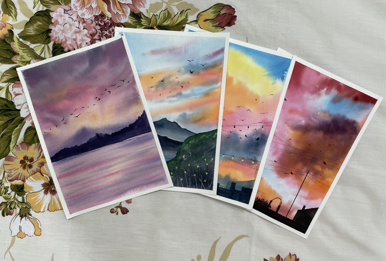 Pastel skies and cotton candy clouds - student project
