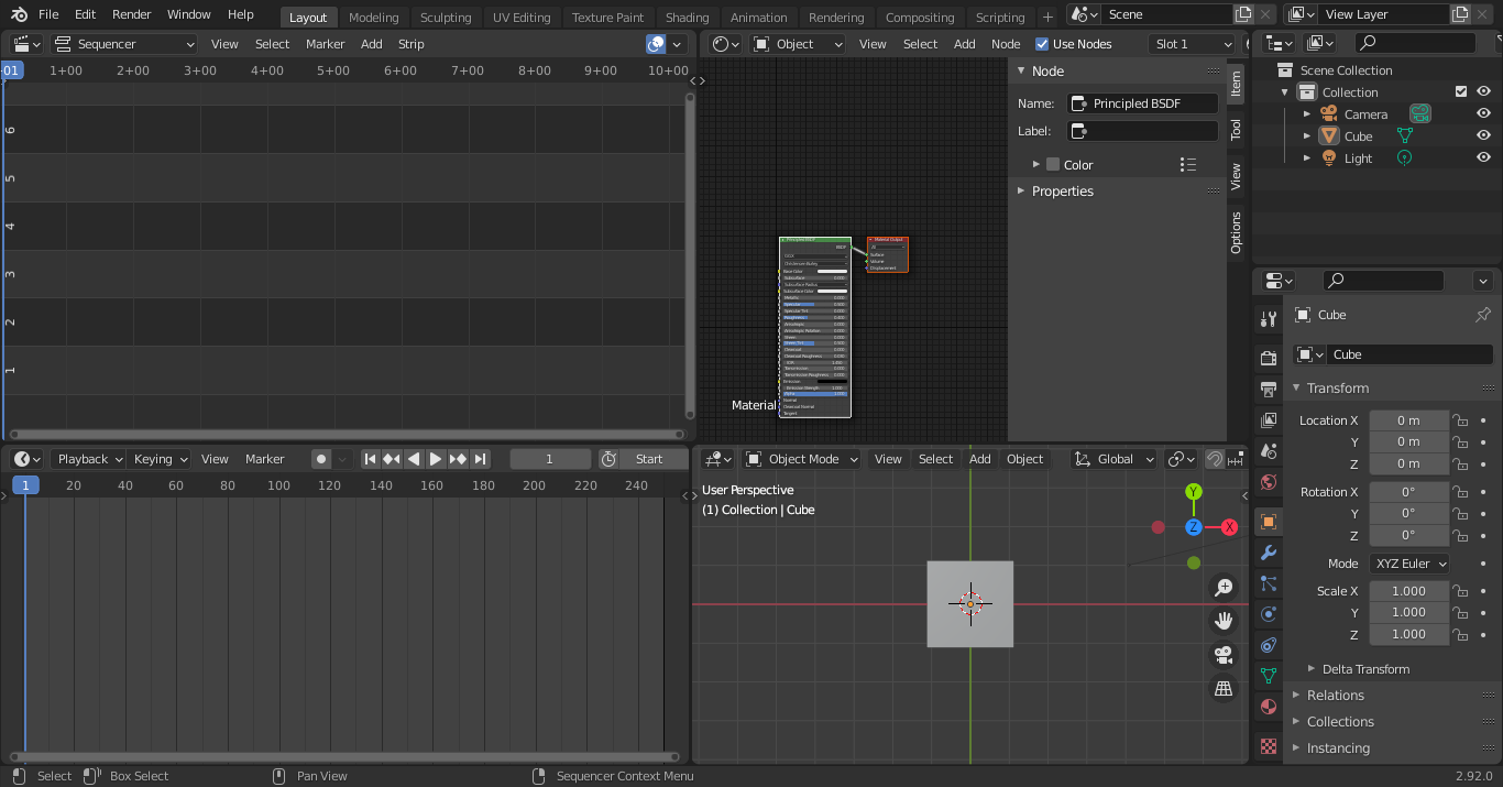 Blender Screen Layout - student project