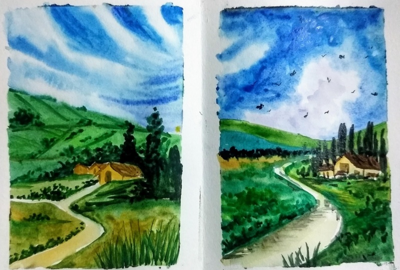 Countryside landscape with Shreya