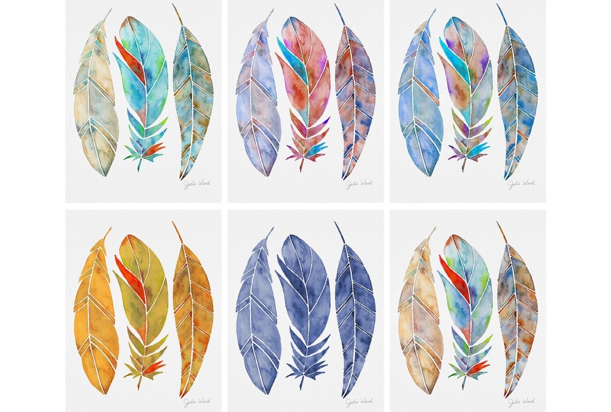 Feathers - Scanning & Editing Artwork - student project