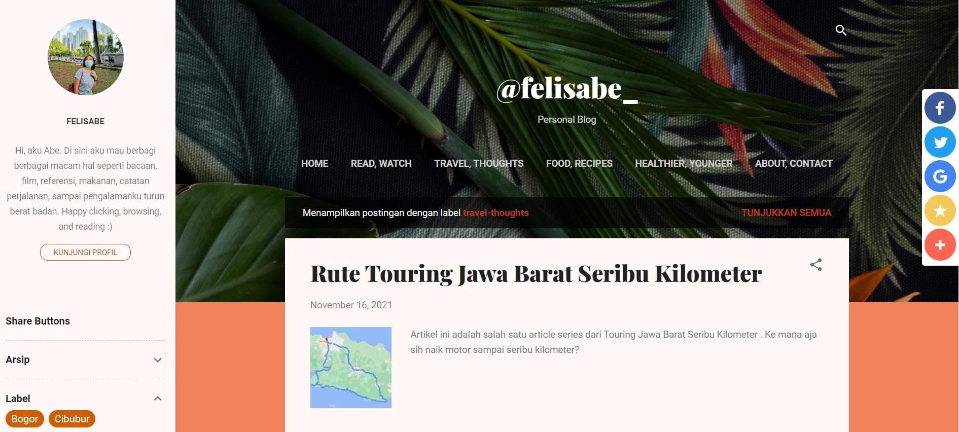 Felisabe - Personal Blog with Blogger - student project