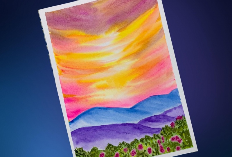 Expressive water colour skies