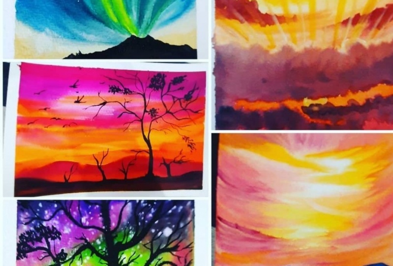 15 days of experesive watercolour skies:week 2