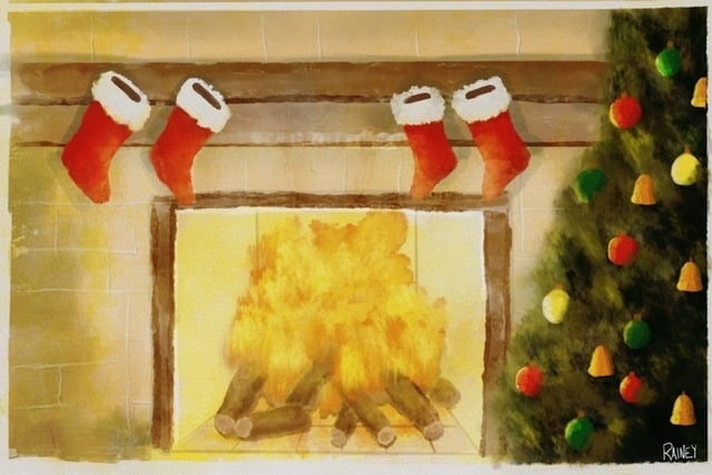 Christmas oil painting in Procreate - student project