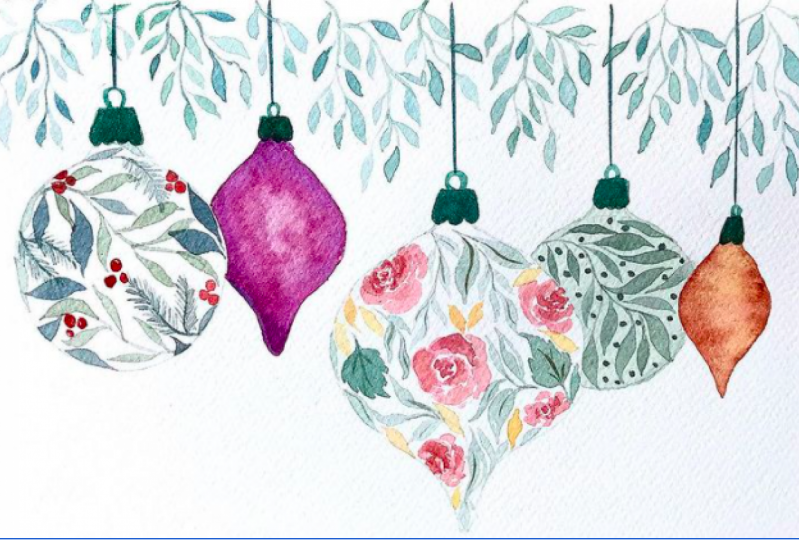 Watercolor Christmas Ornaments