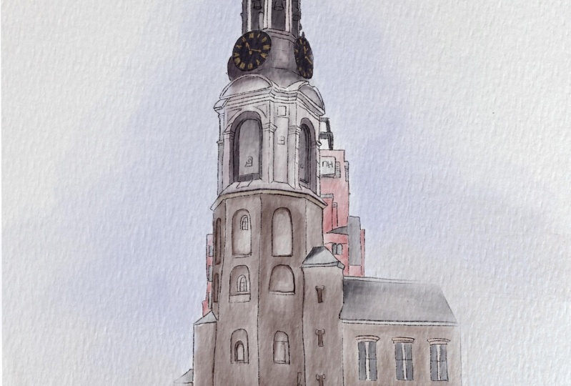 First Urban sketch on iPad