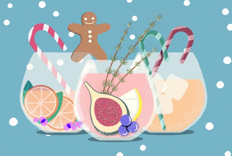 Minimalist Holiday cocktails