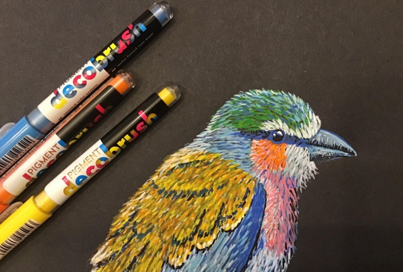 Acrylstiften vogel