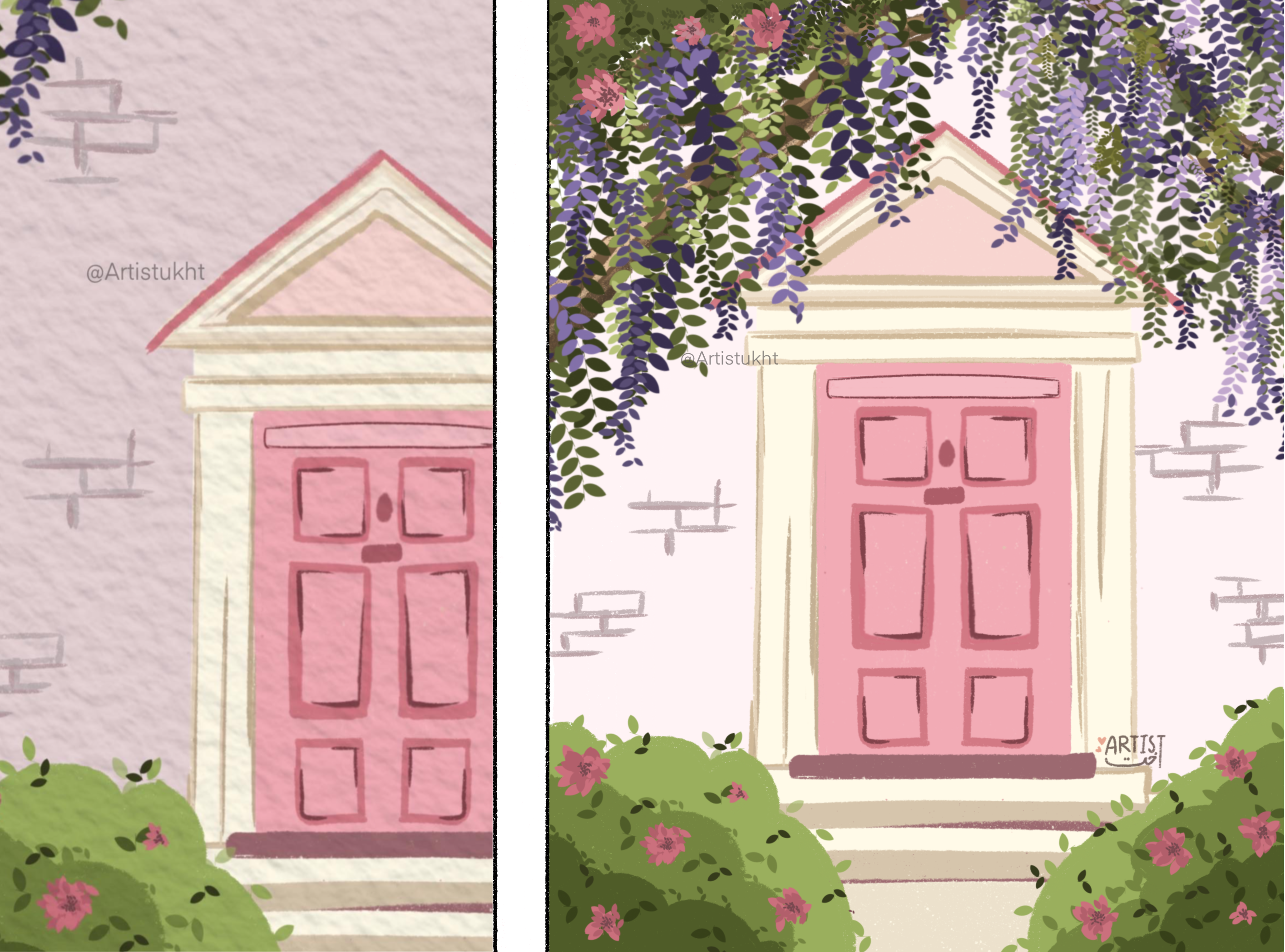 My attempt for wisteria  and doors - student project