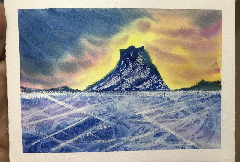How to use texture to depict ice and water in watercolours