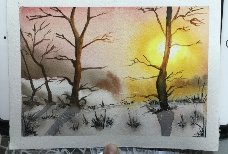 Sunlit scapes with watercolour