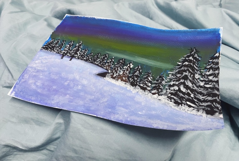 Winterscape Gouche Paintings