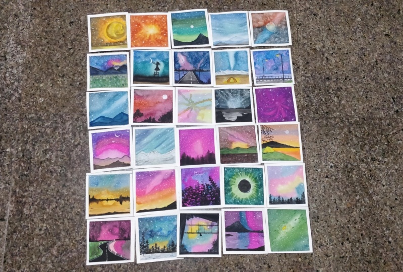 30 days watercolor galaxy