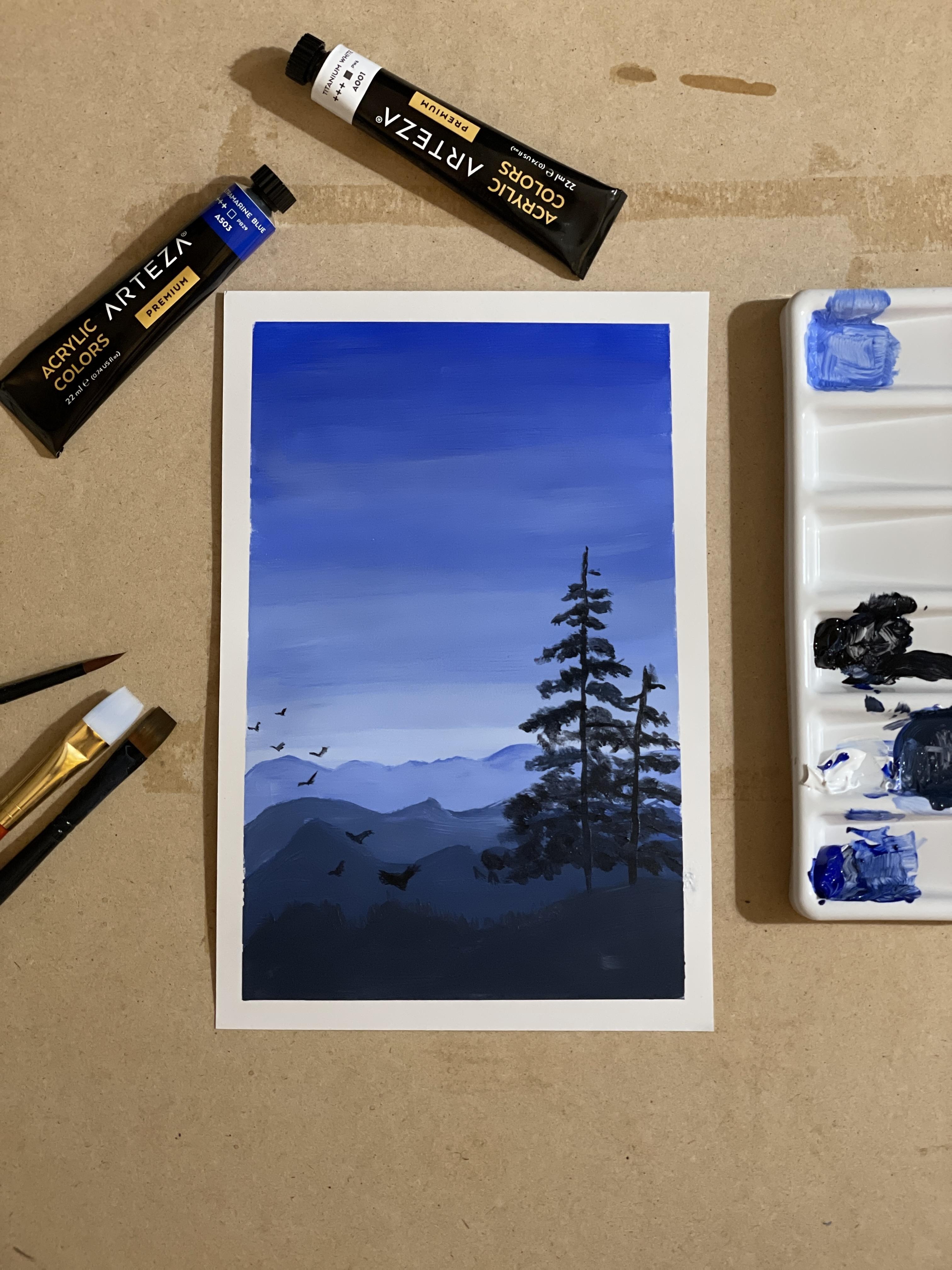 Blue Landscape Pines - student project