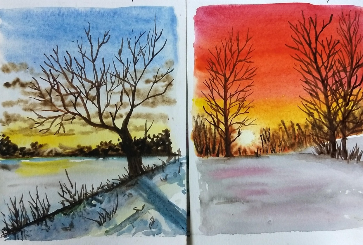 Winter landscape with Payal - student project